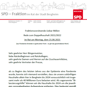 Haushaltsrede SPD